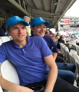 Greg James, star of Radio 1 and cricket fanatic, snapped in blue on Cricket United Day